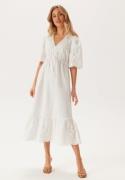 BUBBLEROOM Midi Broderie Anglaise Dress White L