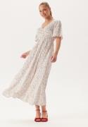 BUBBLEROOM Butterfly Sleeve Viscose Maxi Dress Offwhite/Patterned 42