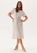 Pieces Pcnya Ss V-neck Midi Dress Cloud Dancer Aop:romantic Flow XS