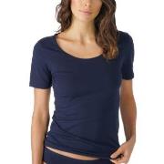 Mey Cotton Pure Short-Sleeved Top Midnattsblå bomull 40 Dame