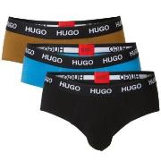 HUGO 3P Triplet Brief Svart/Blå bomull Large Herre