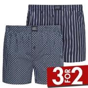 Jockey 2P Woven Boxer Shorts Marine bomull X-Large Herre