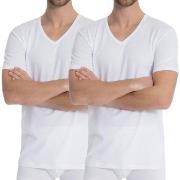 Calida 2P Natural Benefit V-shirt Hvit bomull Medium Herre