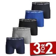 Björn Borg 5P Essential Shorts Solids Blå/Grå bomull X-Large Herre