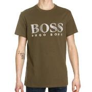 BOSS T-shirt RN Mørkgrørnn  bomull Medium Herre