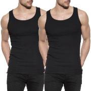 Bread and Boxers Men Tanks 2P Svart økologisk bomull Medium Herre