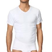 Calida Cotton 1 Herr T-Shirt V 14315 Hvit bomull Medium Herre