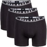 BOSS 3P Cotton Stretch Boxer Brief Long Svart bomull Small Herre
