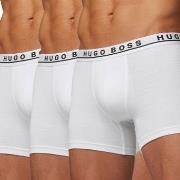 BOSS 3P Cotton Stretch Boxer Brief Long Hvit bomull Medium Herre