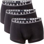 BOSS 3P Cotton Stretch Trunks Svart bomull X-Large Herre