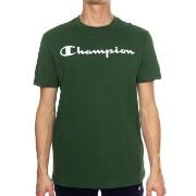 Champion Classics Men Crewneck T-shirt Mørkgrørnn  bomull Small Herre