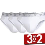 CR7 Cristiano Ronaldo 3P Basic Brief Hvit bomull X-Large Herre