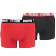 Puma 2P Basic Boxer Svart/Rød bomull Large Herre