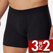 Schiesser 2P Authentic Shorts With Fly Svart bomull Medium Herre