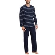 Schiesser Day and Night Long Stripe Pyjama 3XL-5XL Mørkblå bomull 3XL ...