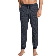 Schiesser Mix and Relax Lounge Pants With Cuffs Blå Mønster bomull Lar...