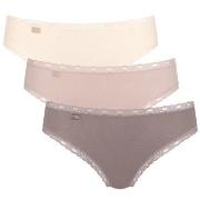 Sloggi Truser 3P 24 7 Weekend Tai Rosa/Beige bomull 40 Dame