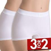 Sloggi Truser 2P Double Comfort Shorts Hvit bomull 42 Dame