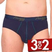 Sloggi 2P For Men Start Midi Marine mønster bomull Medium Herre