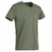 Stedman Ben V-neck For Men Militærgrønn ringspunnet bomull Medium Herr...