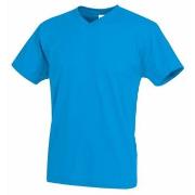 Stedman Classic V-Neck Men T-shirt Blå bomull X-Large Herre