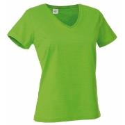 Stedman Classic V-Neck Women T-shirt Lysegrønn bomull X-Large Dame