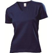 Stedman Classic V-Neck Women T-shirt Marine bomull XX-Large Dame