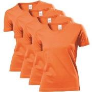 Stedman 4P Classic Women T-shirt Oransje bomull Large Dame