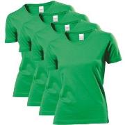 Stedman 4P Classic Women T-shirt Grønn bomull Small Dame