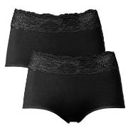 Trofe Lace Trimmed Maxi Briefs Truser 2P Svart bomull XX-Large Dame