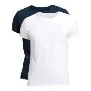 Gant 2P Basic Crew Neck T-Shirt Hvit/Marine bomull Small Herre