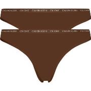 Calvin Klein Truser 2P One Cotton Stretch Plus Thong Mørkbrun  bomull ...