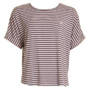 Missya Softness Stripe SS T-shirt Plomme modal Medium Dame