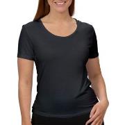 Trofe Bamboo Solids T-shirt Svart Bambus Large Dame