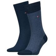 Tommy Hilfiger Strømper 2P Men Herringbone Sock Mørkblå Str 39/42 Herr...