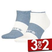 Levis Strømper 2P Unisex Sustainable Low Cut Socks Hvit/Blå Str 43/46