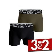 Björn Borg 2P Cotton Stretch Shorts 2112 Svart/Grønn bomull Medium Her...