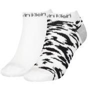 Calvin Klein Strømper 2P Libby Leopard Liner Sock Hvit One Size Dame