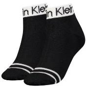 Calvin Klein Strømper 2P Logo Welt Quarter Socks Svart One Size Dame