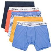 Panos Emporio 5P Bamboo Cotton Boxers Blå/Oransje Small Herre