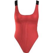 Calvin Klein Intense Power Rib Scoop Swimsuit Korall polyamid Small Da...