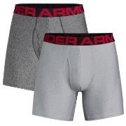Under Armour 2P Tech 6in Boxers Grå polyester Large Herre