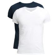 Gant 2P Basic V-Neck T-Shirt Hvit/Marine bomull XX-Large Herre