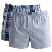 Gant 2P Cotton Stripe Boxer Shorts Lysblå/Rutete bomull Medium Herre