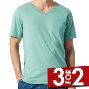 Schiesser Mix and Relax Organic V-neck T-Shirt Mintgrønn bomull 3XL He...