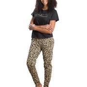 Trofe Leoheart Short Sleeve Pyjama Leopard bomull Small Dame