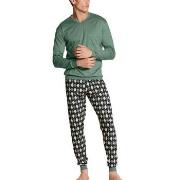 Calida Relax Streamline Pyjama With Cuff Grønn Mønster bomull Large He...