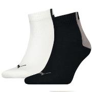 Puma Strømper 2P Men Logo Block Quarter Socks Svart/Hvit Str 43/46 Her...