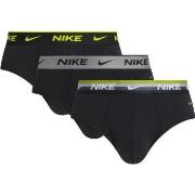 Nike 3P Everyday Essentials Cotton Stretch Hip Brief Svart/Grønn bomul...