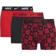 Nike 3P Everyday Cotton Stretch Trunks Rød/Svart bomull Large Herre